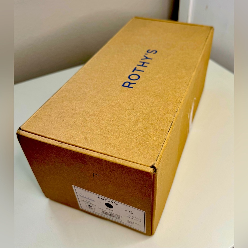 Rothys The Espadrille Black Size 6 New In Box Women’s Flat Shoes